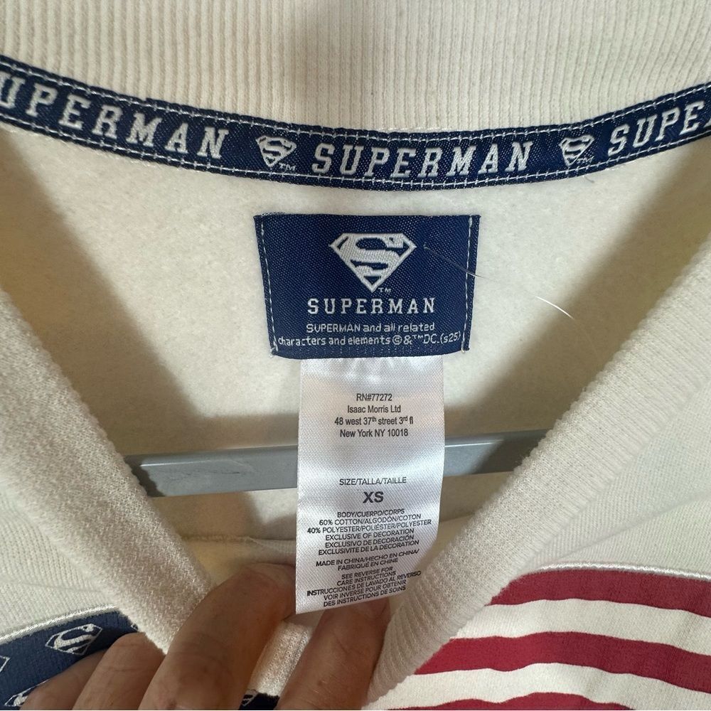 DC Comics White Superman Flag Sweater - Picture 6 of 9